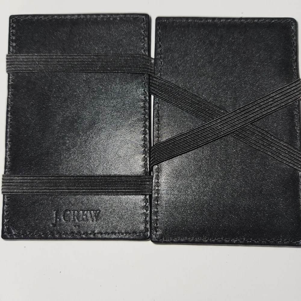 J. Crew Black Leather Slim Card Holder